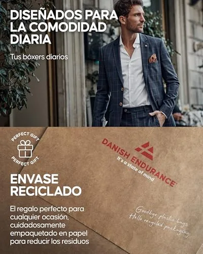 DANISH ENDURANCE ▫️ Cuecas boxer para homem de cintura baixa, embalagem de 6 5