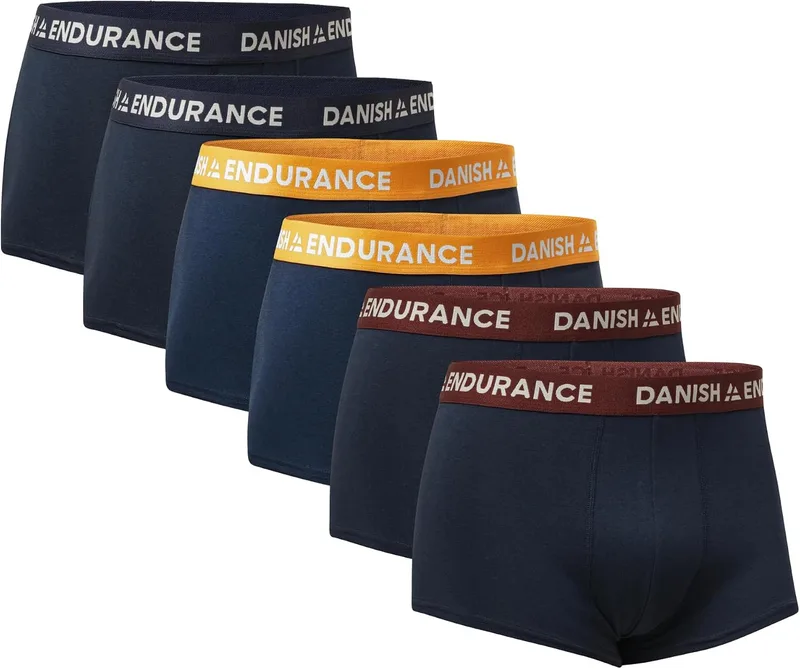 DANISH ENDURANCE ▫️ Cuecas boxer para homem de cintura baixa, embalagem de 6