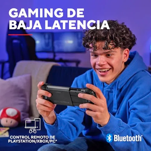 GXTrust ▫️ Mylox Comando sem fios Bluetooth para telemóvel, Preto | 12 horas de jogo, dupla vibração, iluminação LED RGB, comando sem fios para telemóvel, acessórios para jogos 3