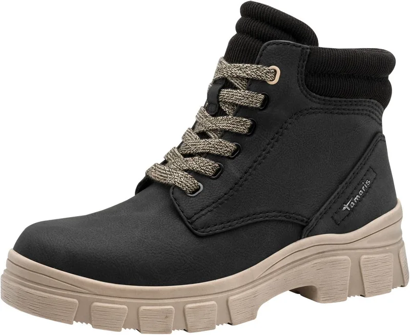 Tamaris ▫️ Damen Lace Boot Flat 1-25913-45, Botas curtas até ao tornozelo para mulher
