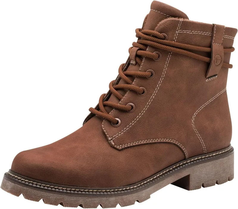 Tamaris ▫️ Damen Lace Boot Flat 1-25262-45 Botas curtas até ao tornozelo - Mulher