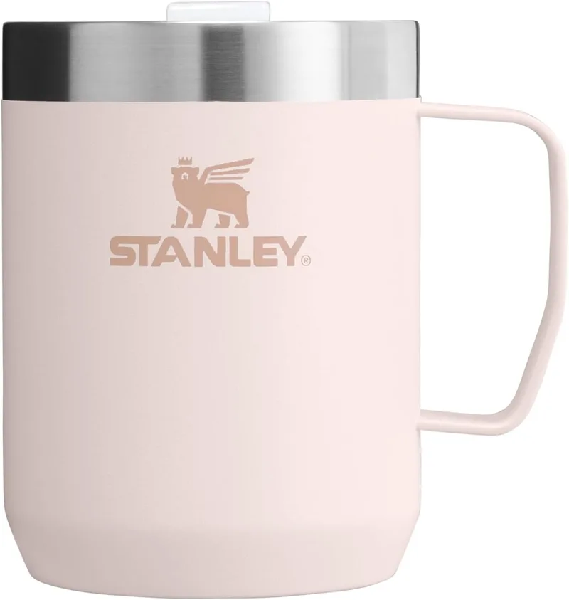 STANLEY ▫️ Caneca térmica Classic Legendary Camp para café, 0,23 L - Mantém quente durante 1 hora - Mantém frio durante 2 horas - Caneca de café para levar - Adequada para a máquina de lavar louça - Caneca térmica em aço inoxidável - Rose Quartz