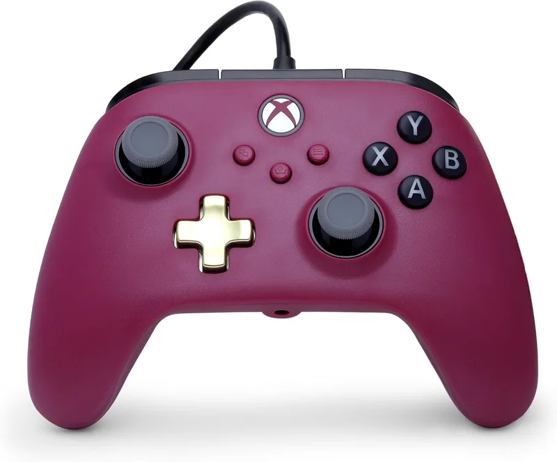 Power A ▫️ Comando com fio PowerA Advantage Plus para Xbox Series X|S - Rubi, com licença oficial, joysticks analógicos com altura ajustável, joysticks analógicos com efeito Hall, botões personalizáveis