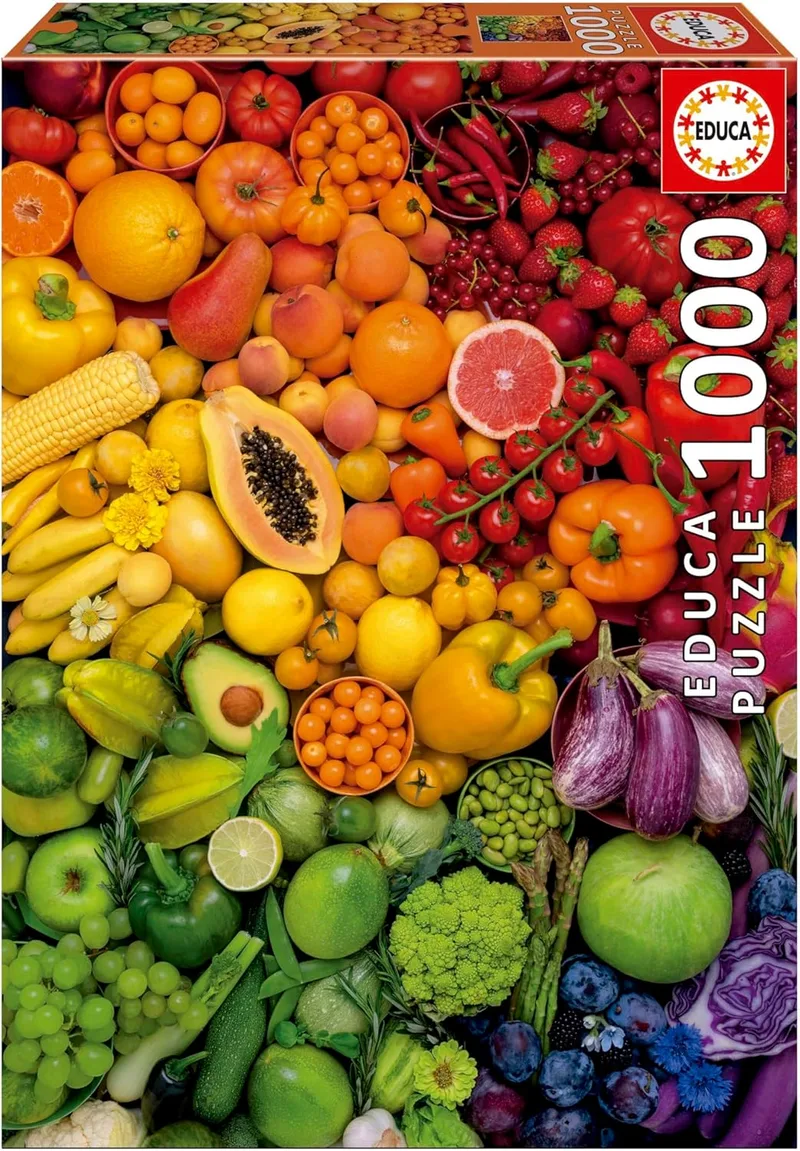 Educa ▫️ Puzzle de 1000 peças para adultos | Vitaminas coloridas. Inclui cola para fixar o puzzle. Tamanho: 48 x 68 cm. A partir dos 14 anos (20178)