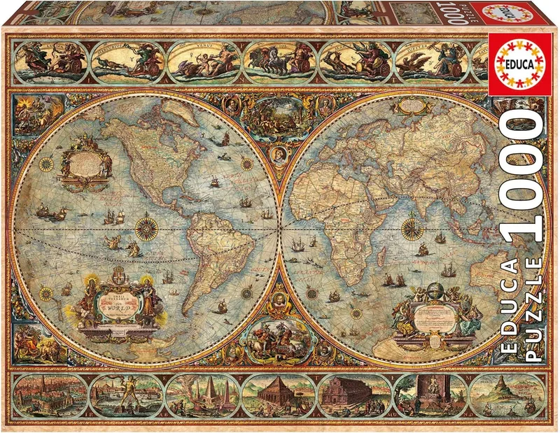 Educa ▫️ Puzzle de 1000 peças para adultos | Orbis Terrarum. Inclui cola para fixar o puzzle. Tamanho: 68 x 48 cm. A partir dos 14 anos (20173)