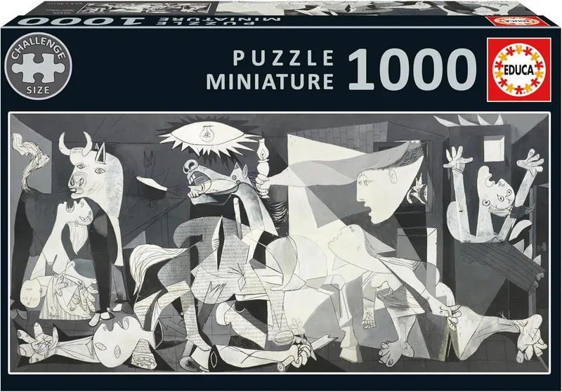 Educa ▫️ O puzzle de 1000 peças mais pequeno do mundo para adultos: Guernica, Pablo Picasso. Inclui cola para fixar o puzzle. Tamanho: 30 x 46 cm. A partir dos 14 anos (20375)