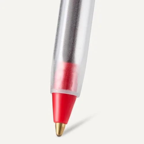 Amazon Basics ▫️ Canetas de secagem rápida ideais para a escola e para o escritório, ponta média (1,0 mm), vermelhas, embalagem de 144 unidades 3