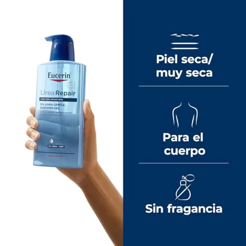 Eucerin ▫️ UreaRepair 5 % Gel de Banho Suave com Ureia (400 ml), produto de limpeza hidratante e esfoliante para o rosto e o corpo, que proporciona um alívio imediato; espuma de limpeza para pele seca e muito seca 4