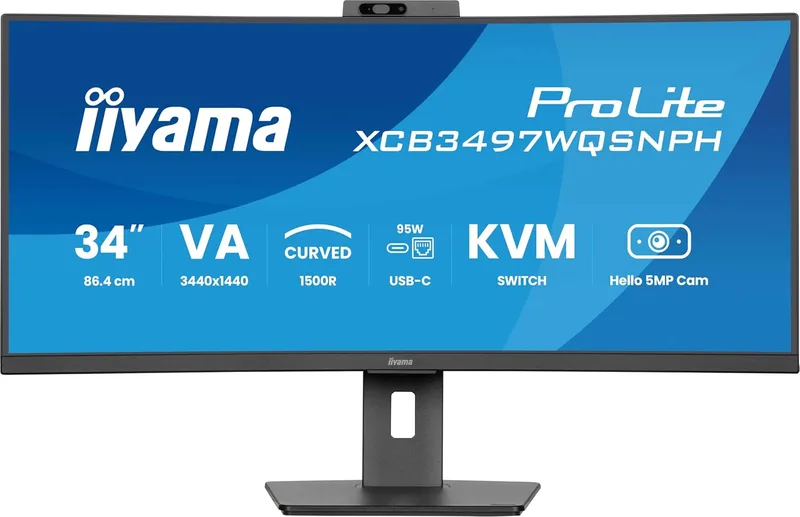 iiyama ▫️ Consignment Xcb3497wqsnpH-B1 34 polegadas UQHD 350 cd/m² 0,4 ms com base USB-C (LAN (XCB3497WQSNPH-B1))
