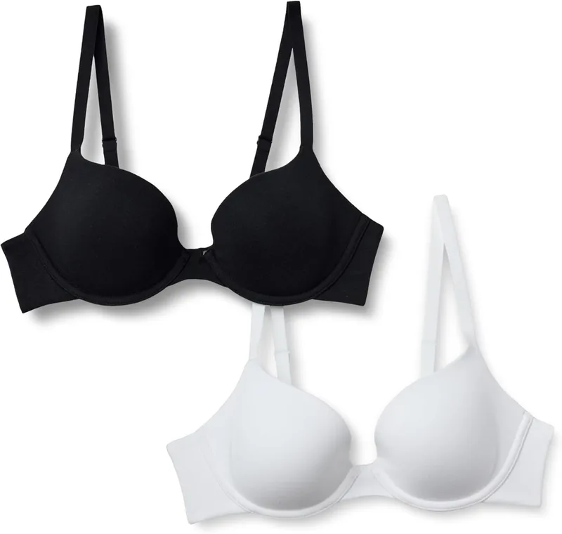 Amazon Essentials ▫️ Soutien feminino com aros e decote profundo, forrado a algodão, em malha de algodão