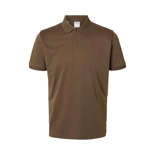 SELECTED HOMME ▫️ Camisa polo masculina de manga curta com botões Slhfave SS Noos para homem 3