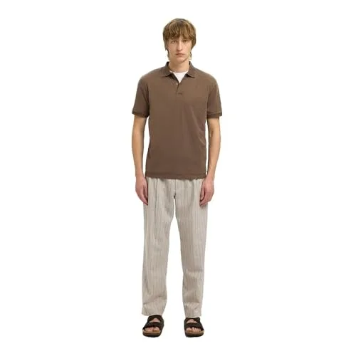 SELECTED HOMME ▫️ Camisa polo masculina de manga curta com botões Slhfave SS Noos para homem 5