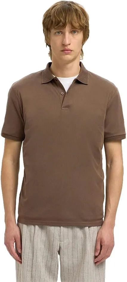 SELECTED HOMME ▫️ Camisa polo masculina de manga curta com botões Slhfave SS Noos para homem
