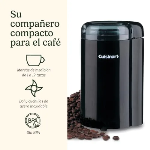 CUISINART ▫️ Moedor de café, Moedor de café compacto para uso doméstico, 1-12 chávenas, Diferentes graus de moagem - Cafeteira francesa - Percolador, café de gotejamento ou expresso, Fácil de limpar e de utilizar, Preto, Pequeno 2