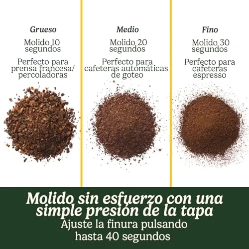 CUISINART ▫️ Moedor de café, Moedor de café compacto para uso doméstico, 1-12 chávenas, Diferentes graus de moagem - Cafeteira francesa - Percolador, café de gotejamento ou expresso, Fácil de limpar e de utilizar, Preto, Pequeno 3