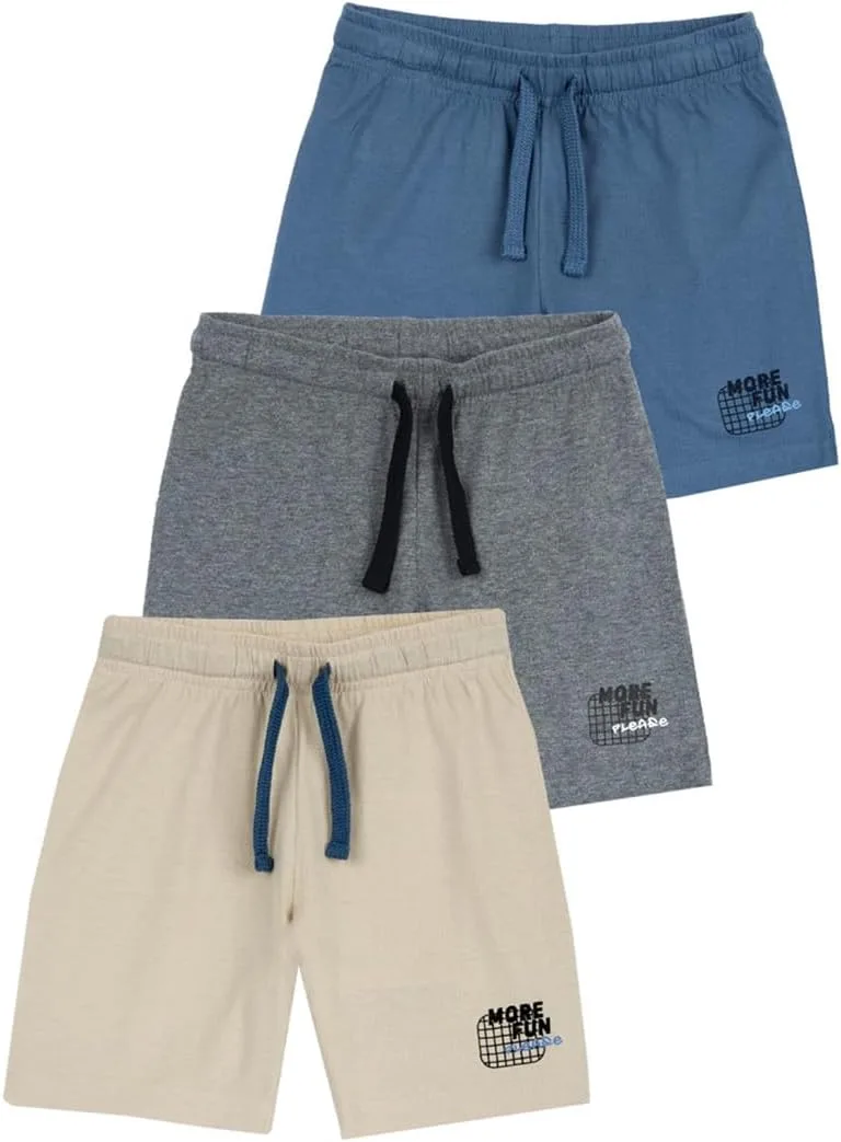 Chicco ▫️ Calções para Rapazes, Conjunto de 3 Bermudas Práticas e Confortáveis, em Tecido Macio, com Elástico na Cintura, Ideal para a primavera e verão, Roupa para Crianças e Adolescentes