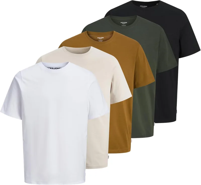 JACK & JONES ▫️ Jjeorganic Basic tee SS O-Neck 7Pk MP (Conjunto de 7) para Homem