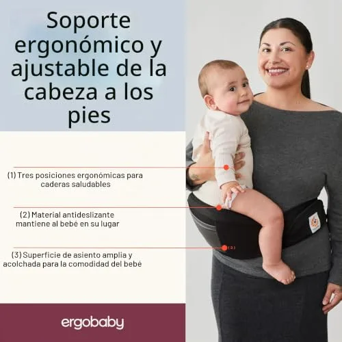 Ergobaby ▫️ Alta Hip Seat – porta-bebés com assento de anca para bebés e crianças pequenas a partir dos 4 meses (5,5 kg - 20,4 kg), porta-bebés com assento de anca e malha SoftFlex 3