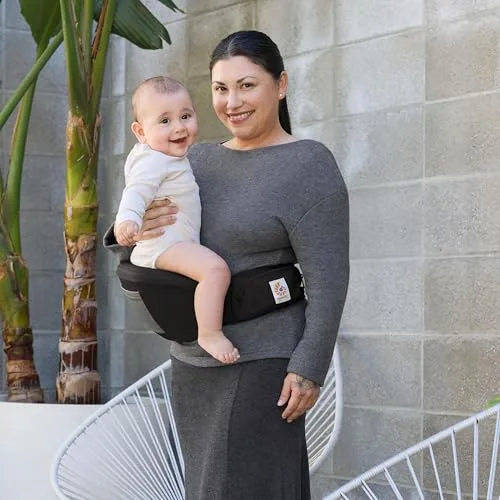 Ergobaby ▫️ Alta Hip Seat – porta-bebés com assento de anca para bebés e crianças pequenas a partir dos 4 meses (5,5 kg - 20,4 kg), porta-bebés com assento de anca e malha SoftFlex 7