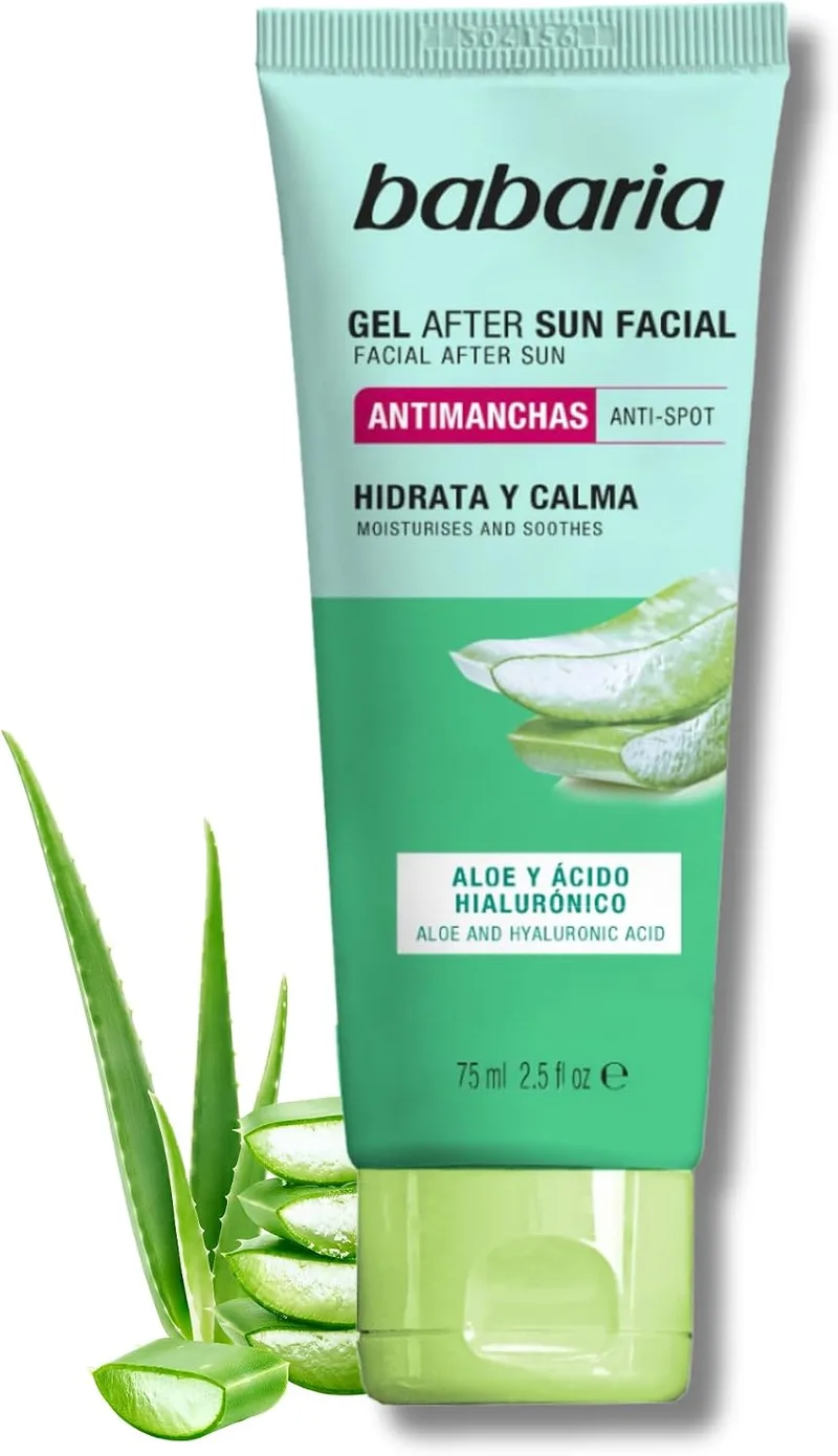 Babaria ▫️ After Sun Facial com Aloe Vera e Ácido Hialurónico 75 ml – Creme After Sun com Aloe Vera para Prevenção de Manchas | After Sun Facial