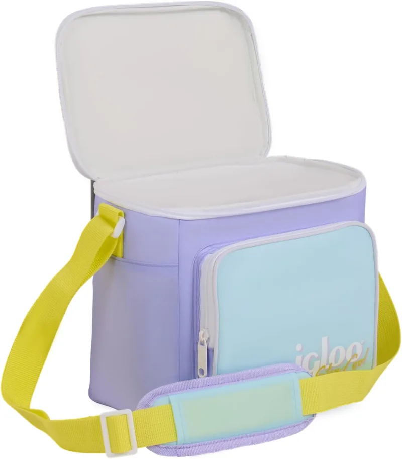 Igloo ▫️ Saco térmico quadrado Retro - 6,6 L com alça de ombro, compacto para a escola, escritório, piquenique, campismo e actividades ao ar livre - design retro e bom isolamento