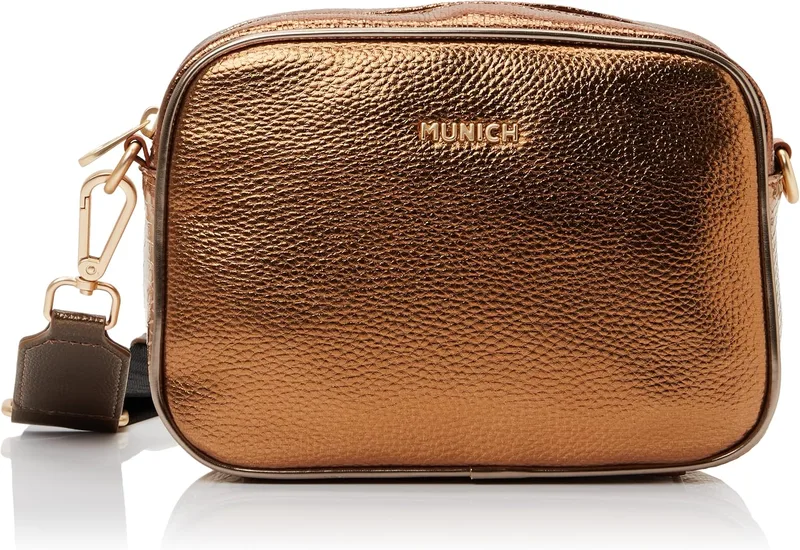Munich ▫️ Block Fun FW25 Crossbody Camera C/Cooper, Malas e Mochilas para Mulher, Castanho, Médio