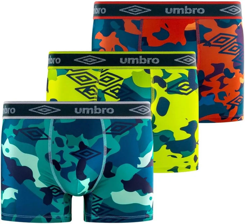 Umbro ▫️ Cuecas de microfibra lisas para homem (pacote de 3)