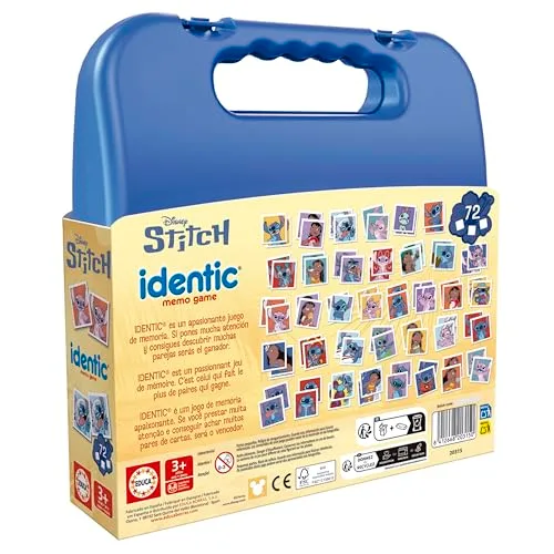 Educa ▫️ Identic Stitch. Jogo educativo de memória para bebés com 72 cartas. Encontre os pares e desenvolva competências básicas como perspicácia visual, atenção e memória. A partir dos 3 anos (20315) 3