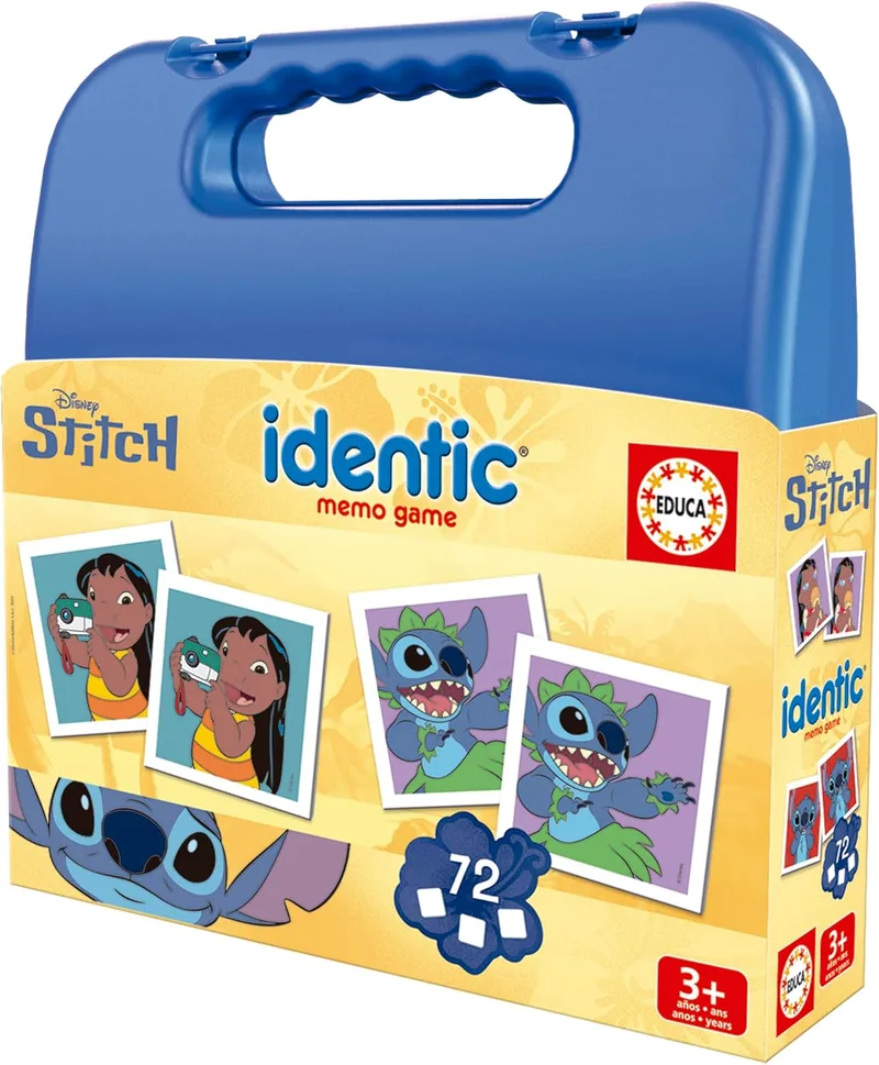 Educa ▫️ Identic Stitch. Jogo educativo de memória para bebés com 72 cartas. Encontre os pares e desenvolva competências básicas como perspicácia visual, atenção e memória. A partir dos 3 anos (20315)