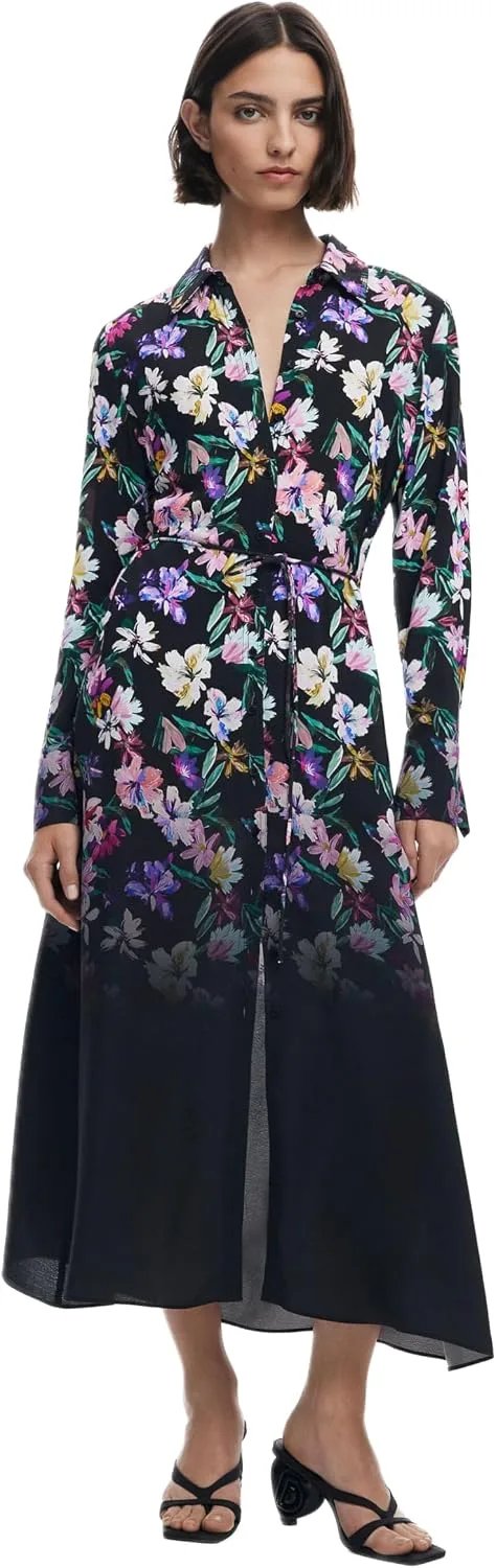 Desigual ▫️ Vestido_Camisero_acril Casual para Mulher