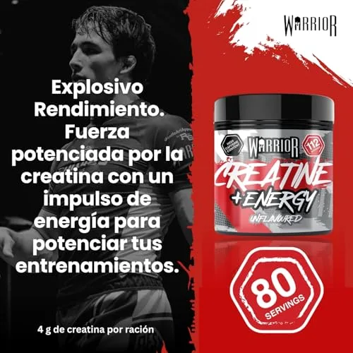 Warrior ▫️ Creatina + Pré-Treino em Pó 360 g, Cafeína – Sem Sabor (Neutro) 6