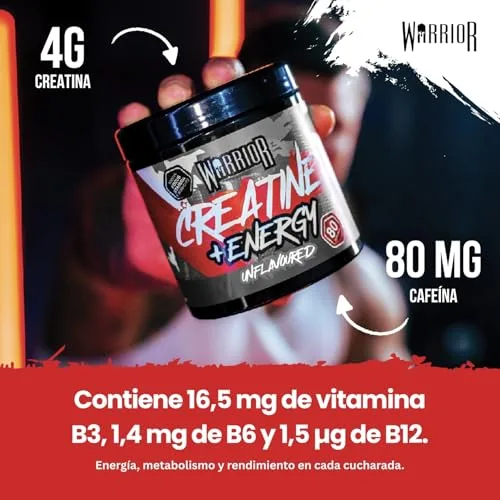 Warrior ▫️ Creatina + Pré-Treino em Pó 360 g, Cafeína – Sem Sabor (Neutro) 7