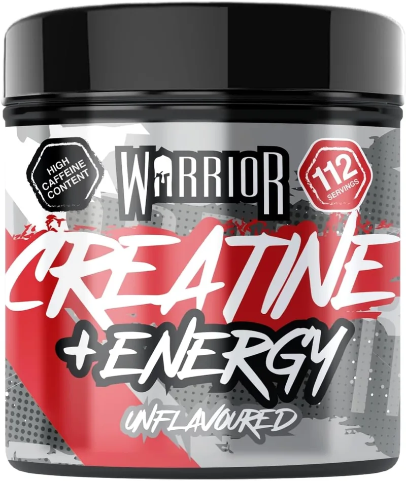 Warrior ▫️ Creatina + Pré-Treino em Pó 360 g, Cafeína – Sem Sabor (Neutro)