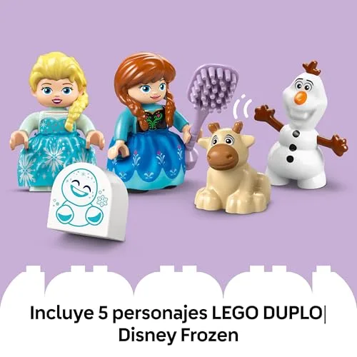 LEGO ▫️ Duplo | Disney Frozen: Festa no Castelo da Anna e da Elsa - Brinquedo educativo com 5 figuras, incluindo o Olaf e o Sven - Bloco com luz - Presente para meninas e meninos a partir dos 2 anos 10455 6