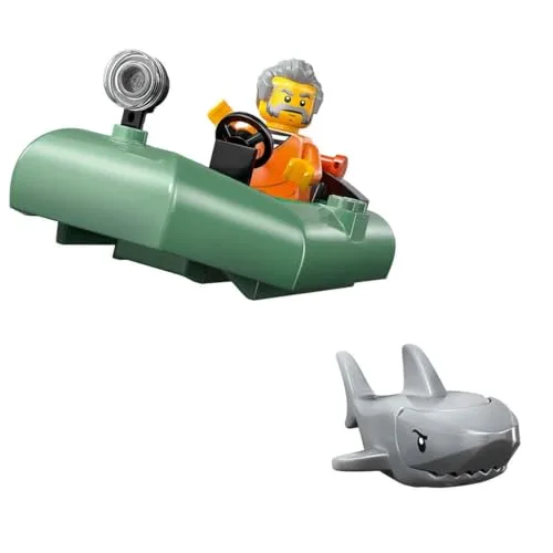 LEGO ▫️ City Perseguição em Barco da Polícia - Jogo policial com 2 barcos de brincar, 3 minifiguras e uma figura de tubarão - Presente para meninos e meninas a partir dos 6 anos 60456 4