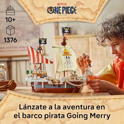 LEGO ▫️ Jogo de Construção One Piece: Navio Pirata Going Merry - Maquete de Navio e Decoração de Anime - 5 Minifiguras, incluindo Luffy, Zoro e Nami - Presente para meninos, meninas e fãs a partir dos 10 anos 75639 2