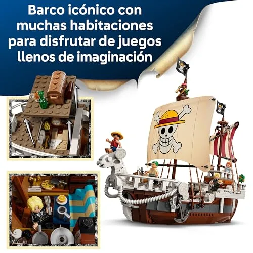 LEGO ▫️ Jogo de Construção One Piece: Navio Pirata Going Merry - Maquete de Navio e Decoração de Anime - 5 Minifiguras, incluindo Luffy, Zoro e Nami - Presente para meninos, meninas e fãs a partir dos 10 anos 75639 3
