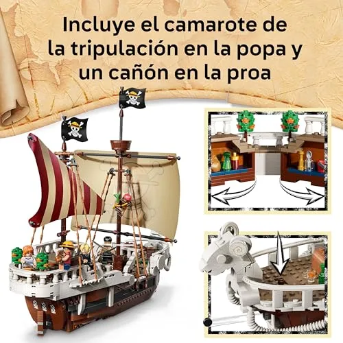 LEGO ▫️ Jogo de Construção One Piece: Navio Pirata Going Merry - Maquete de Navio e Decoração de Anime - 5 Minifiguras, incluindo Luffy, Zoro e Nami - Presente para meninos, meninas e fãs a partir dos 10 anos 75639 4