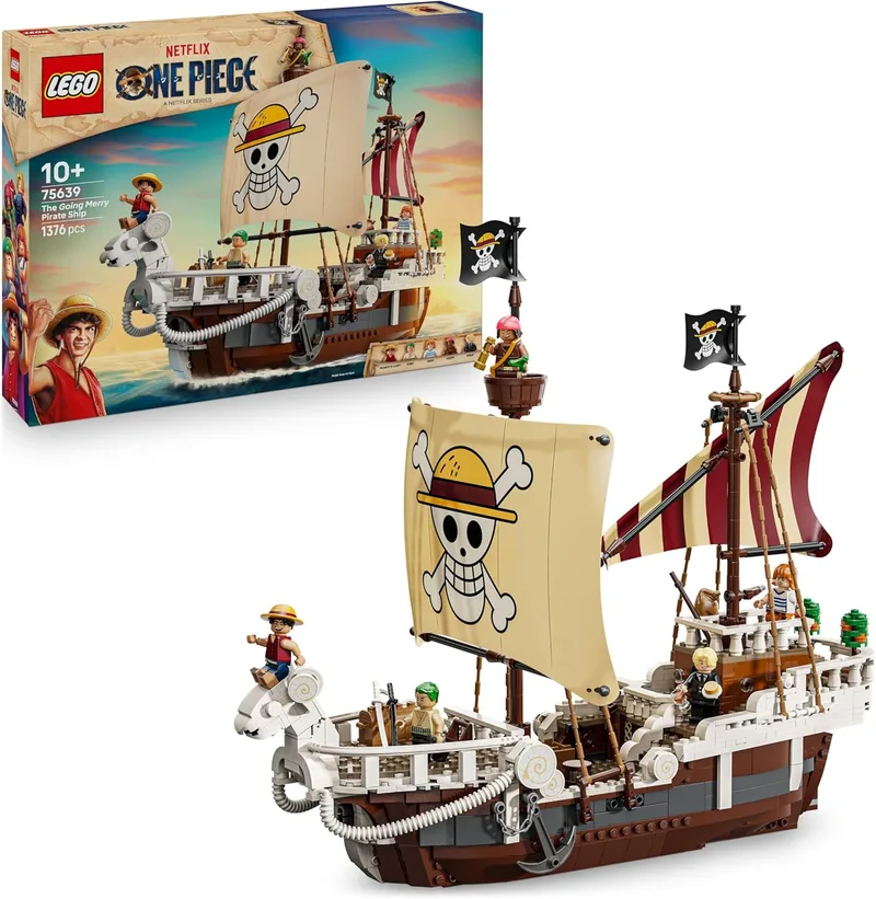 LEGO ▫️ Jogo de Construção One Piece: Navio Pirata Going Merry - Maquete de Navio e Decoração de Anime - 5 Minifiguras, incluindo Luffy, Zoro e Nami - Presente para meninos, meninas e fãs a partir dos 10 anos 75639