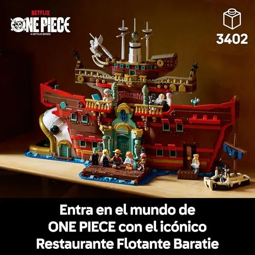 LEGO ▫️ One Piece Restaurante Flutuante Baratie - Maquete de Navio para Adultos - Decoração de Anime com Interior Detalhado e 10 Minifiguras, incluindo Luffy, Nami e Sanji - Presente para Fãs 75640 2