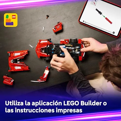 LEGO ▫️ Technic Ferrari FXX K - Maquete de carro de corrida de brincar com motor V12, diferencial e pistões móveis - Presente para meninos e meninas a partir dos 10 anos 42212 6
