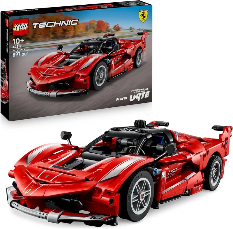LEGO ▫️ Technic Ferrari FXX K - Maquete de carro de corrida de brincar com motor V12, diferencial e pistões móveis - Presente para meninos e meninas a partir dos 10 anos 42212
