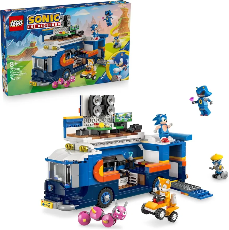 LEGO ▫️ Sonic The Hedgehog Team Sonic Command Truck - Conjunto interativo com um ATV e 5 figuras, incluindo o Tails - Presente para rapazes e raparigas a partir dos 8 anos e fãs de jogos - 77006