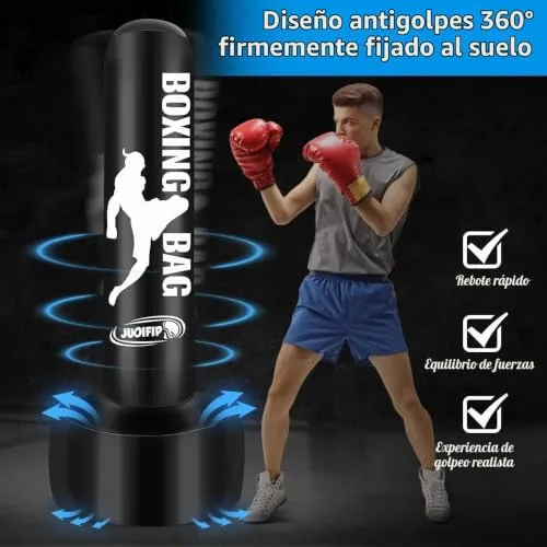 JUOIFIP ▫️ Saco de boxe de pé de 180 cm para adultos (homens e mulheres) 3