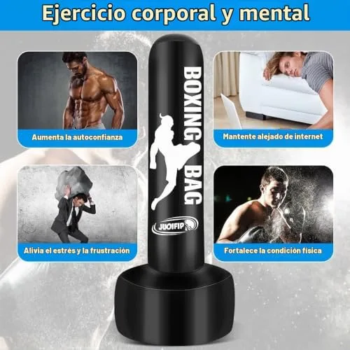 JUOIFIP ▫️ Saco de boxe de pé de 180 cm para adultos (homens e mulheres) 4