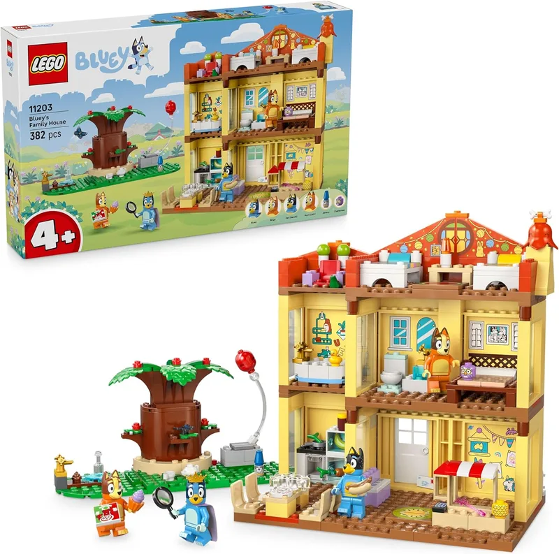 Brinquedo LEGO Bluey Bluey's Family House - Conjunto Educativo Modular com Quartos, Jardim, 4 Minifiguras Inc. Bingo e Mais - Prenda para Rapazes e Raparigas 4+ Fãs da Série de TV 11203