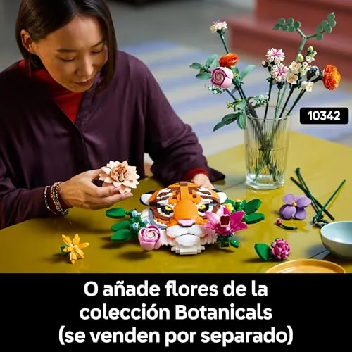 LEGO ▫️ Art Coleção Fauna: Tigre - Maquete 3D para adultos com decoração floral «Botanical» - Decoração para a casa e o escritório - Quadro de tigre - Presente para mulheres e homens 31217 5