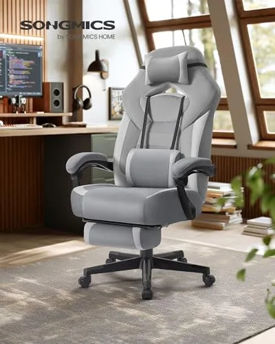 SONGMICS ▫️ Cadeira de jogos design ergonómico, capacidade de carga de 150 kg 2