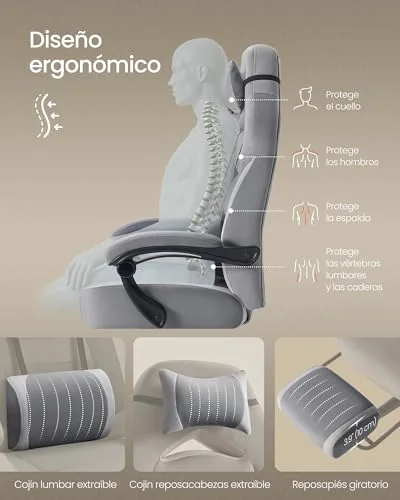 SONGMICS ▫️ Cadeira de jogos design ergonómico, capacidade de carga de 150 kg 6