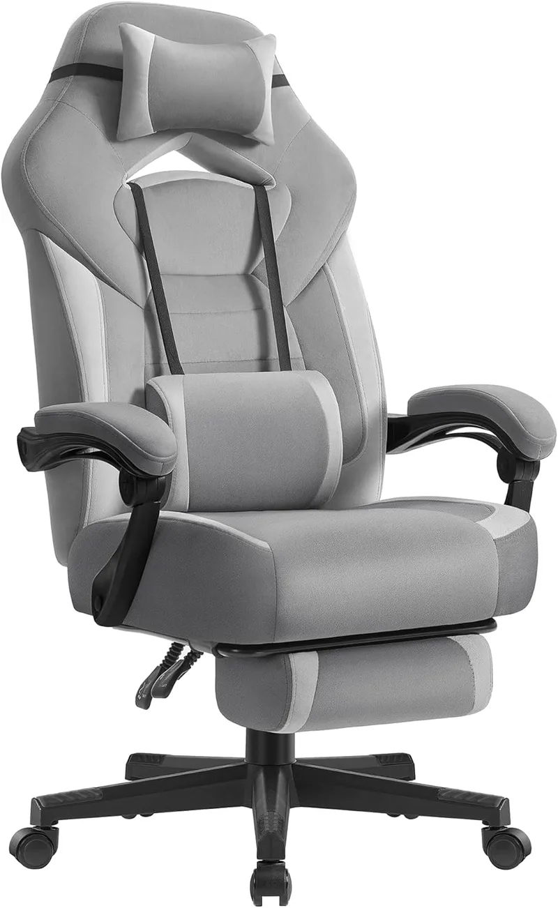 SONGMICS ▫️ Cadeira de jogos design ergonómico, capacidade de carga de 150 kg